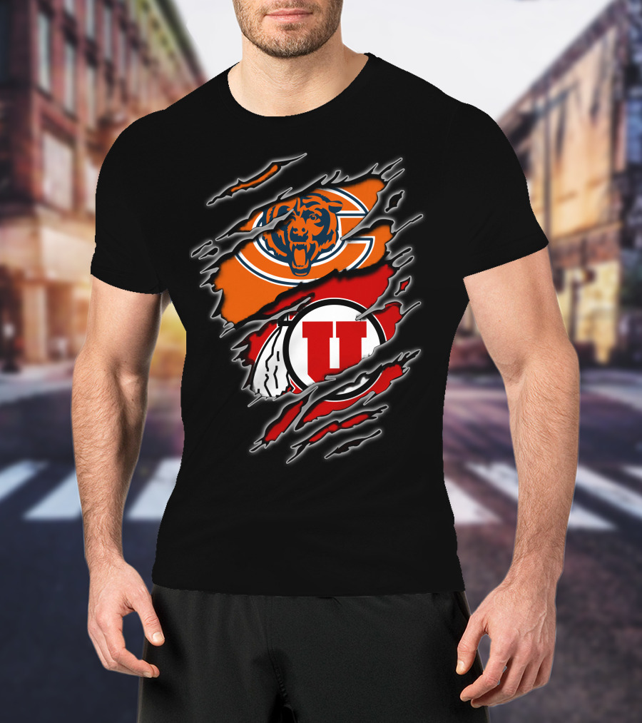 Chicago Bears Utah Utes Claw Marks T-Shirt
