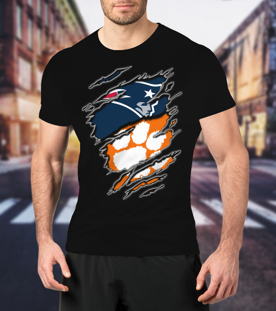Patriots Clemson Paw Ripped T-Shirt