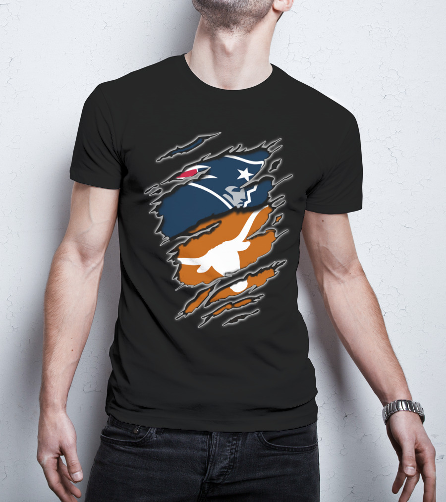 Patriots Longhorns Fusion Icon Split T-Shirt