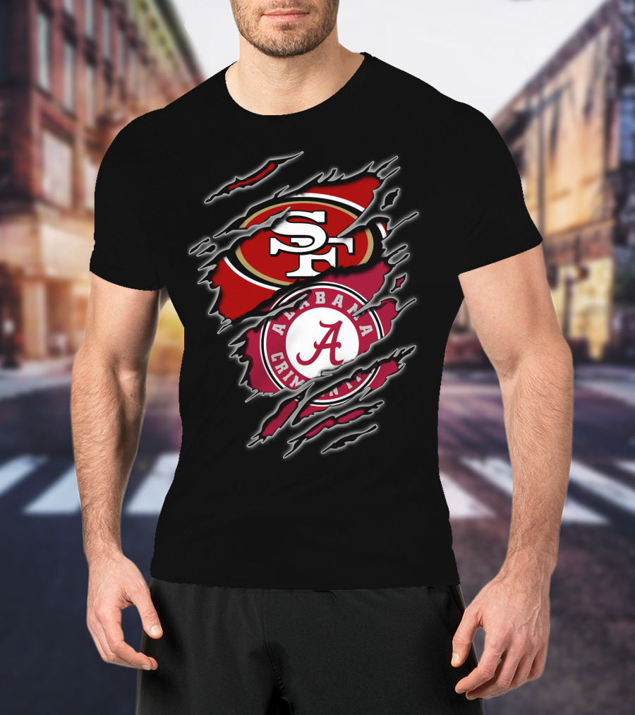 49ers Alabama Crimson Tide Crossover Fan T-Shirt