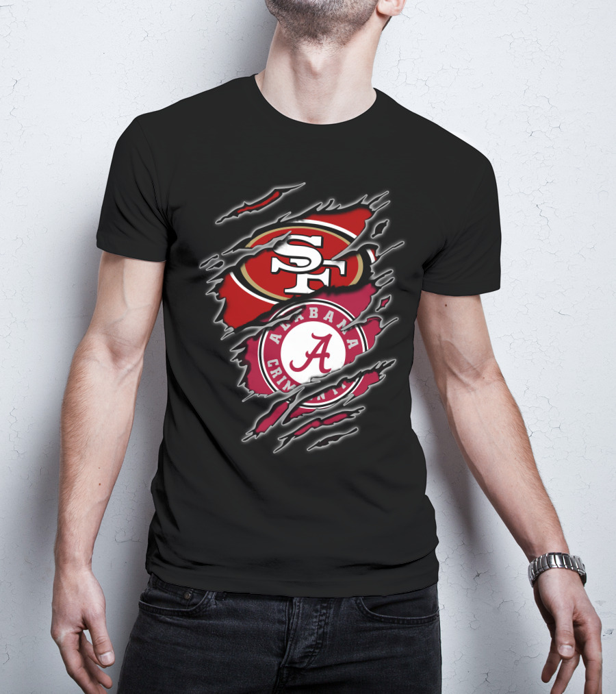 49ers Alabama Crimson Tide Crossover Fan T-Shirt