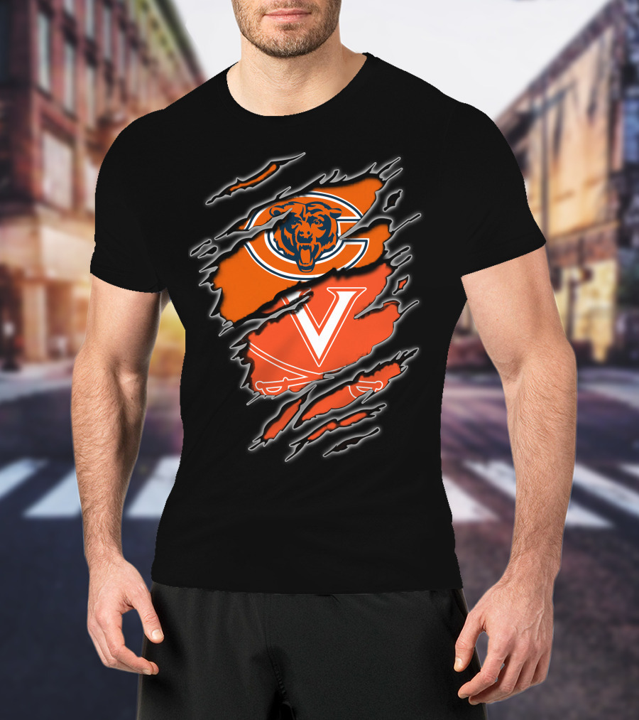 Bears Cavaliers Chicago Virginia Claw Marks T-Shirt