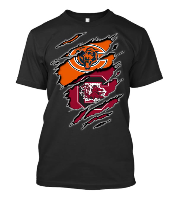 Chicago Bears South Carolina Gamecocks Fan Crossover T-Shirt