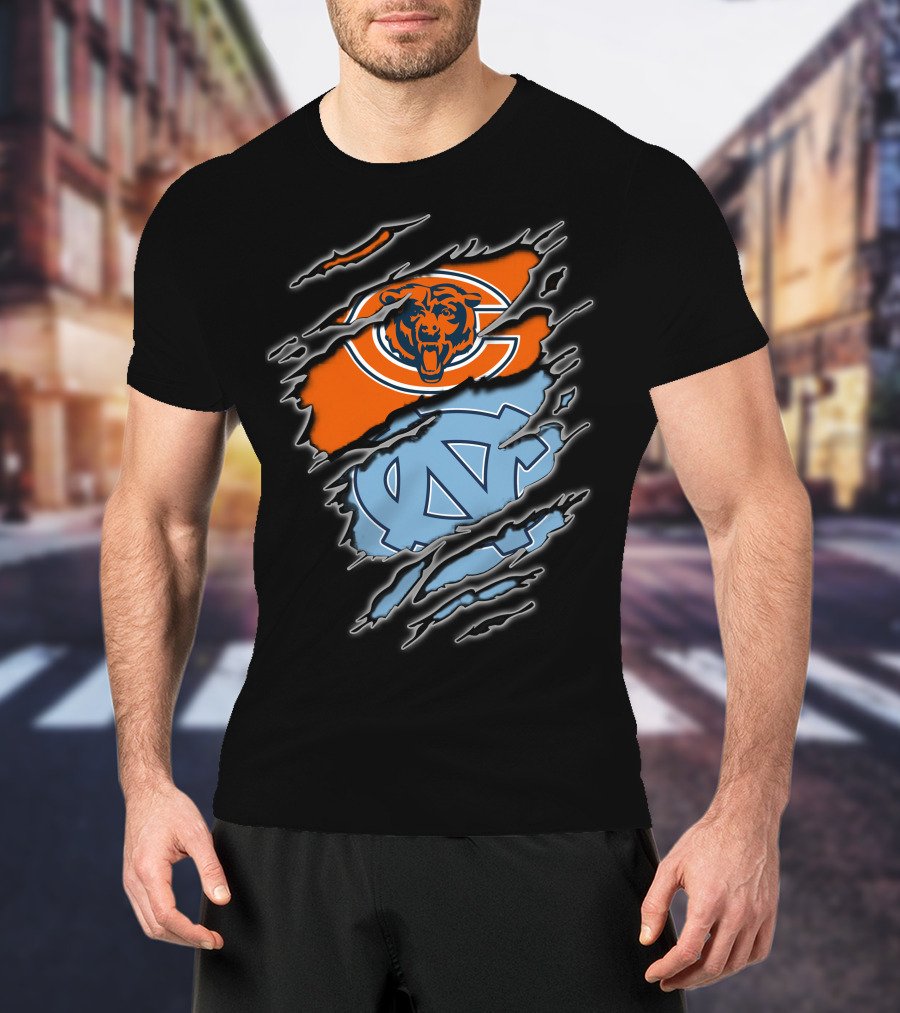 Chicago Bears UNC Tar Heels Combination T-Shirt