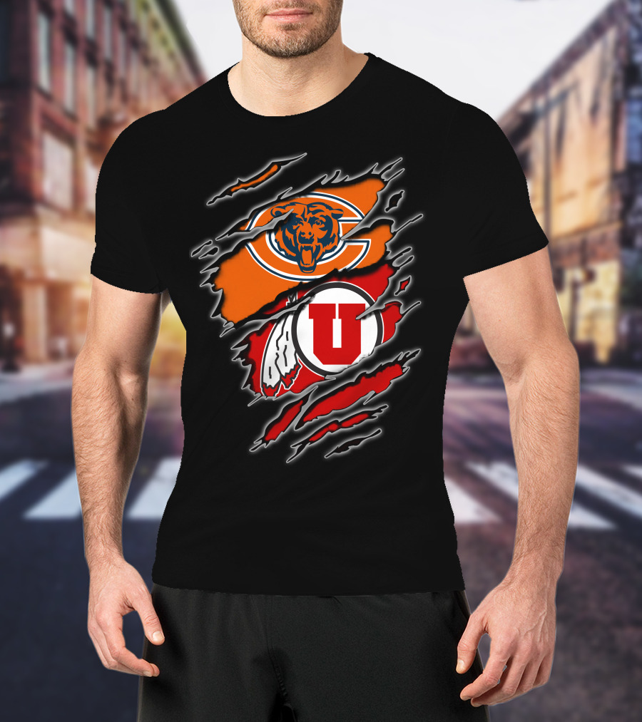 Chicago Bears Utah Utes Collaborative T-Shirt