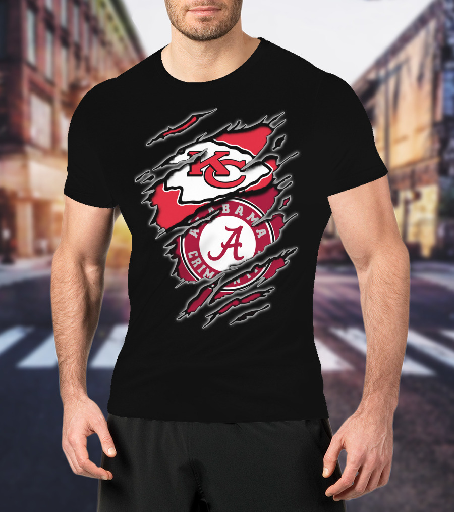 Chiefs Alabama Crimson Tide Logos T-Shirt