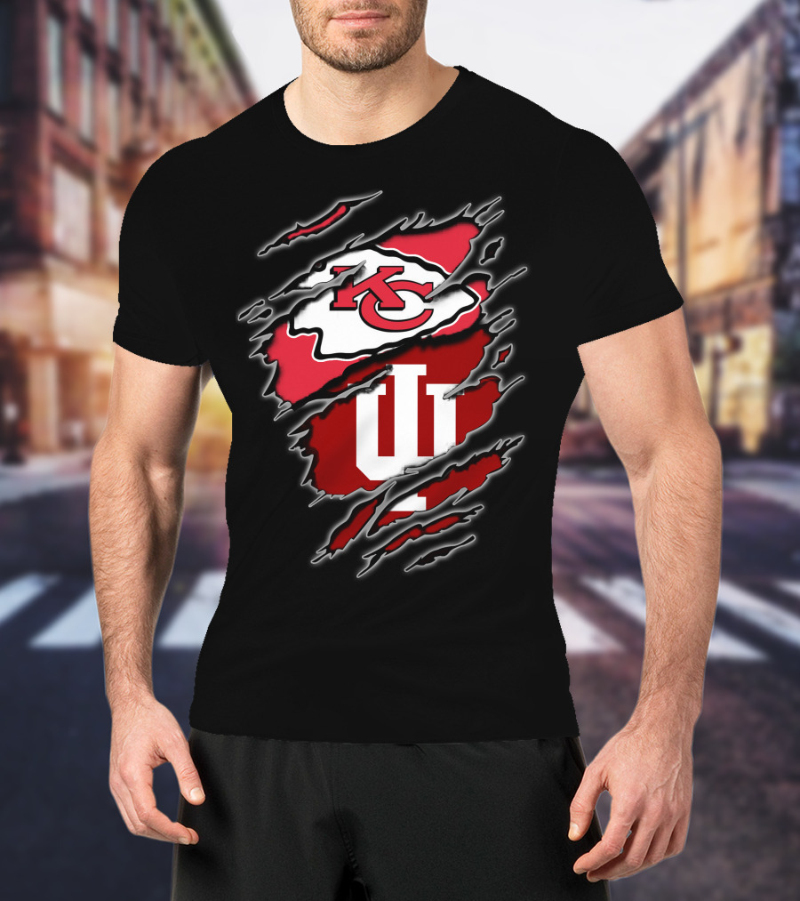 Kansas City Chiefs Indiana Hoosiers Crossover T-Shirt
