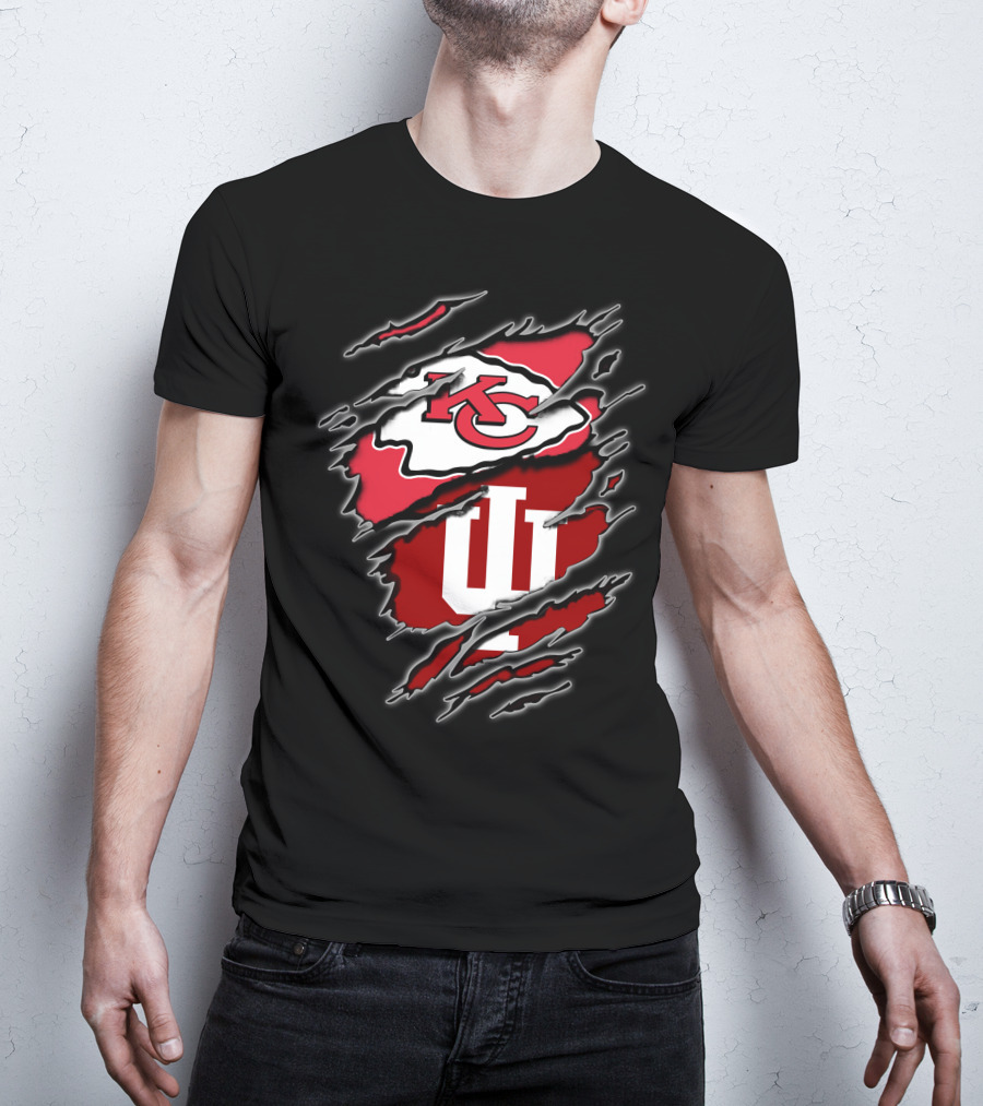 Kansas City Chiefs Indiana Hoosiers Crossover T-Shirt