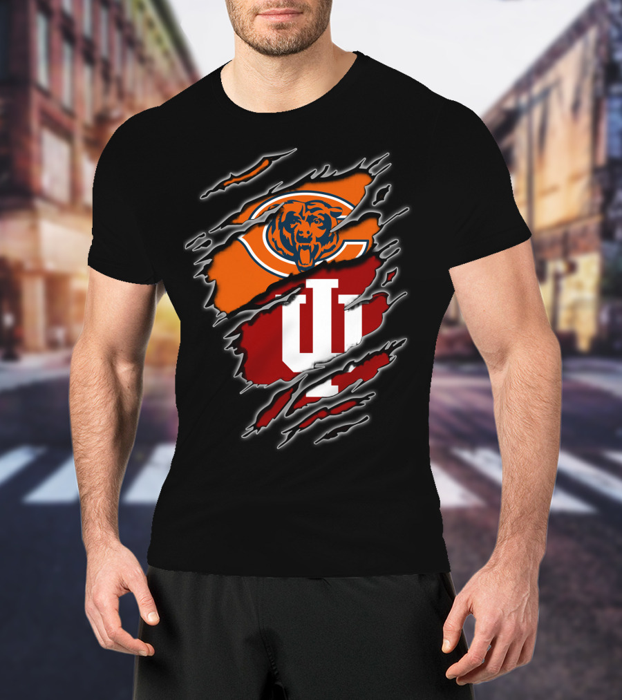 Chicago Bears Indiana Hoosiers Football Fan Dual T-Shirt