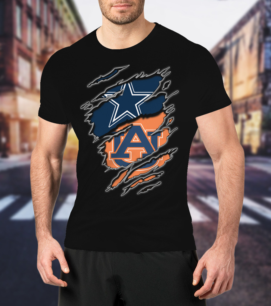 Dallas Cowboys Auburn Tigers Ripped T-Shirt
