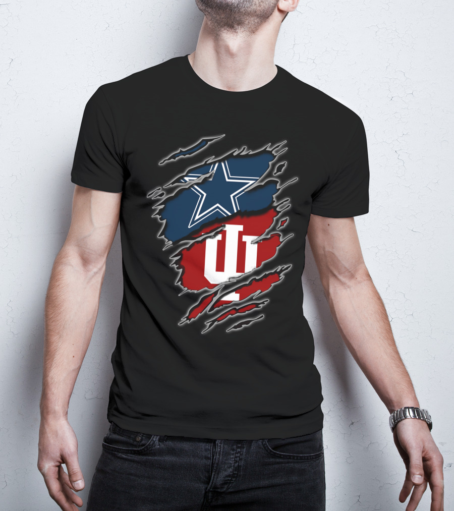Dallas Cowboys Indiana Hoosiers Claw Rip T-Shirt