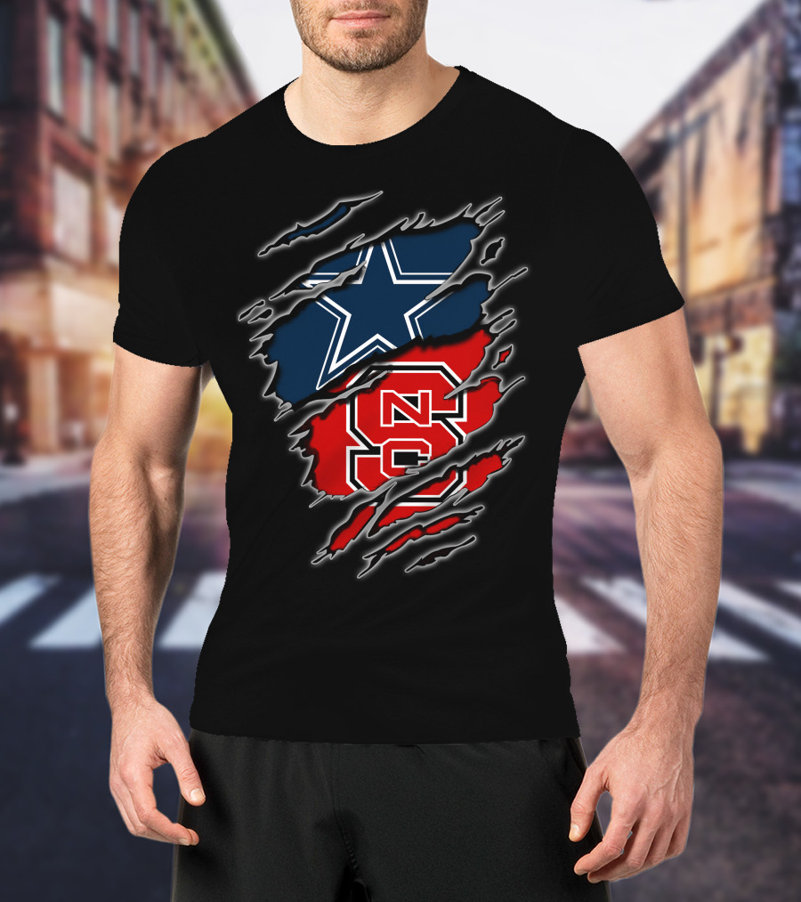 Cowboys Star NC State Wolfpack Rip T-Shirt