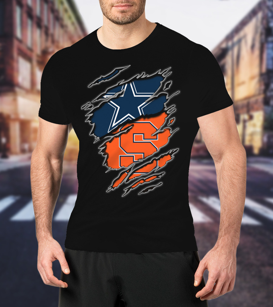 Cowboys Star And Syracuse Orange S Fusion T-Shirt