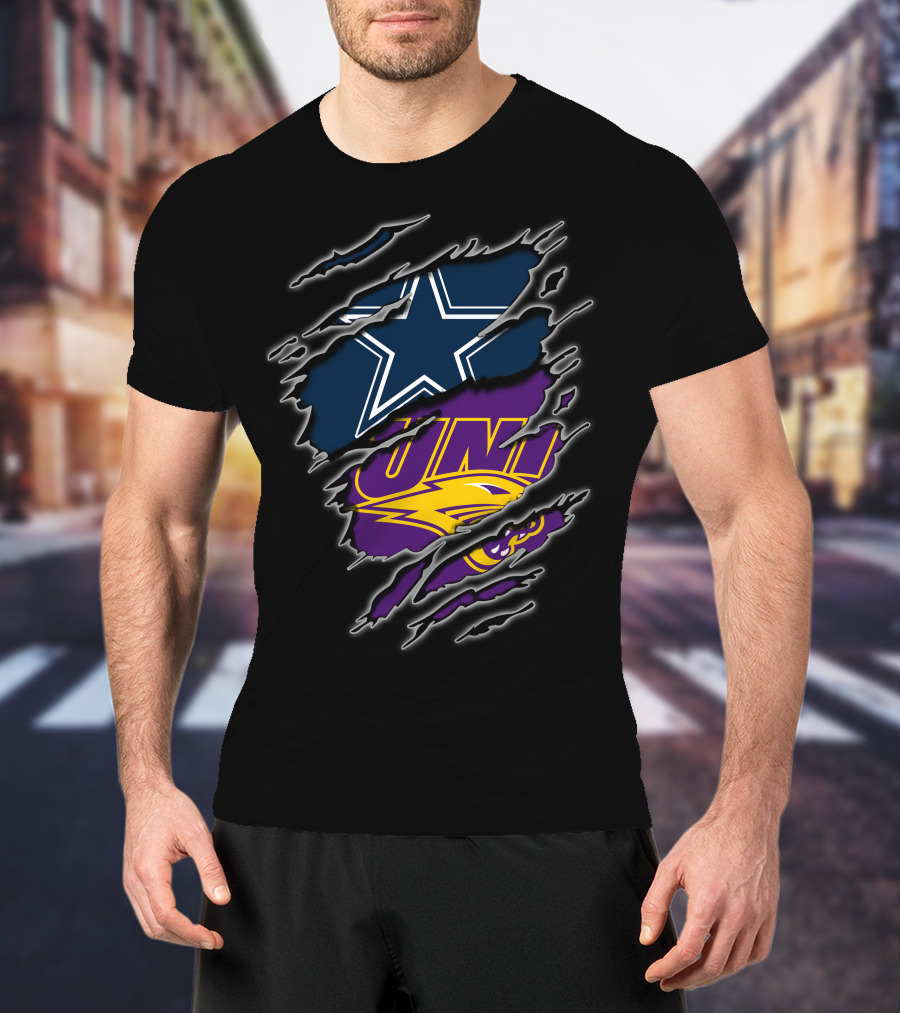 Cowboys Star UNI Panthers Paw Ripped T-Shirt