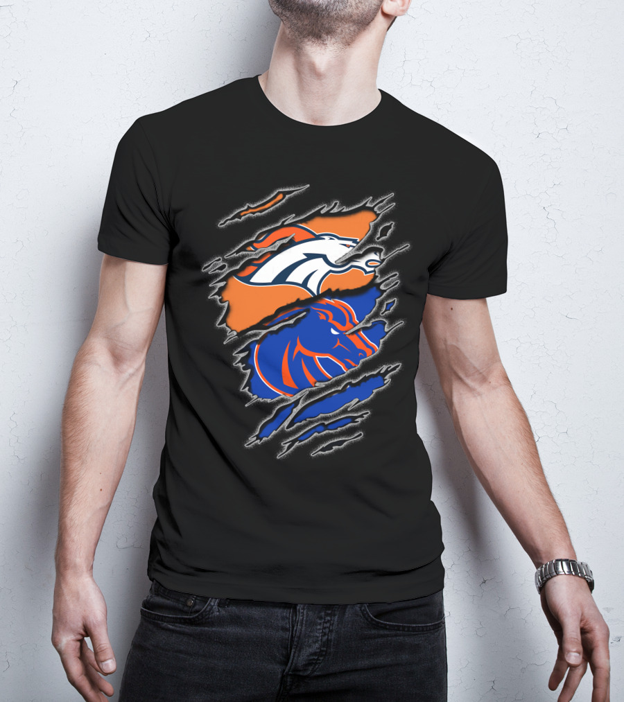Broncos Boise Denver Football Dual Horse T-Shirt