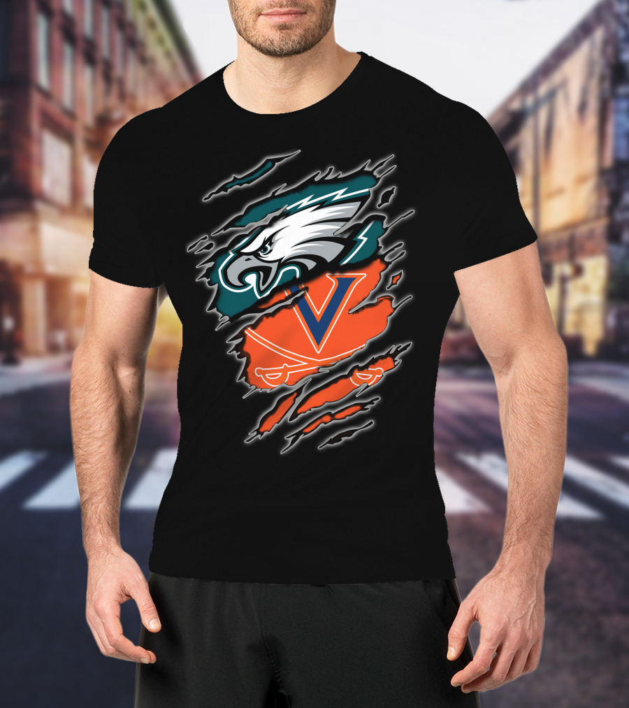 Eagles Virginia Cavaliers Clash Iconic Sports Fusion T-Shirt
