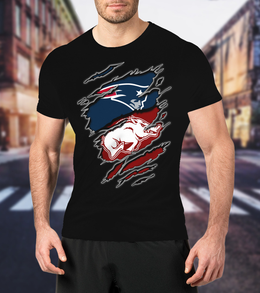 Patriots Arkansas Razorbacks Dual Logo Claw T-Shirt