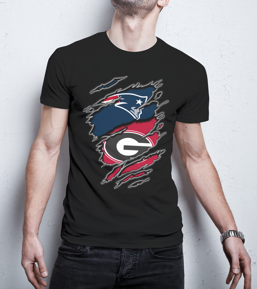 Patriots Bulldogs New England Georgia Fan Fusion T-Shirt