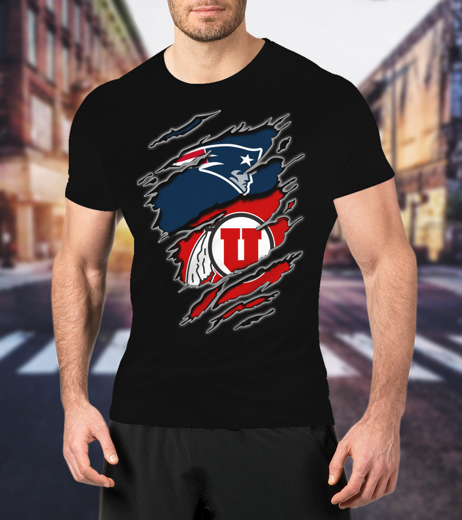 Patriots Utes Scratch Design Logo Fusion T-Shirt
