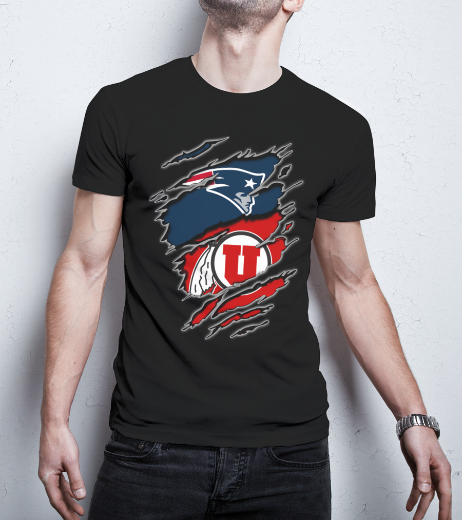 Patriots Utes Scratch Design Logo Fusion T-Shirt