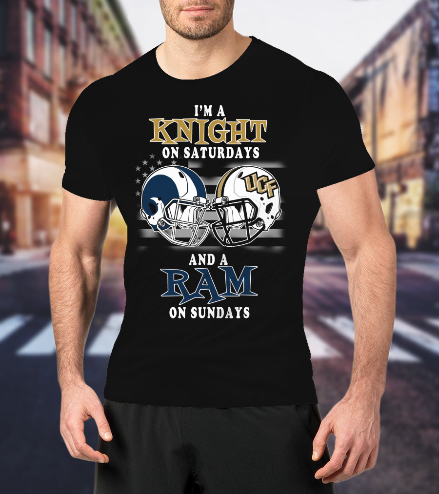 Ucf Knights And Rams Football Helmet Fan Gear Saturdays And Sundays T-Shirt