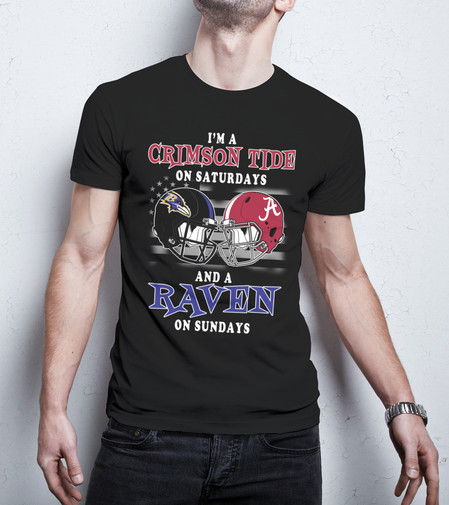 I'm A Crimson Tide On Saturdays And A Raven On Sundays T-Shirt