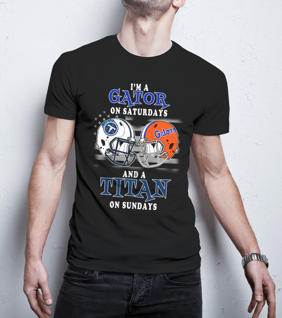 Gator On Saturdays Titan On Sundays Football Helmets T-Shirt