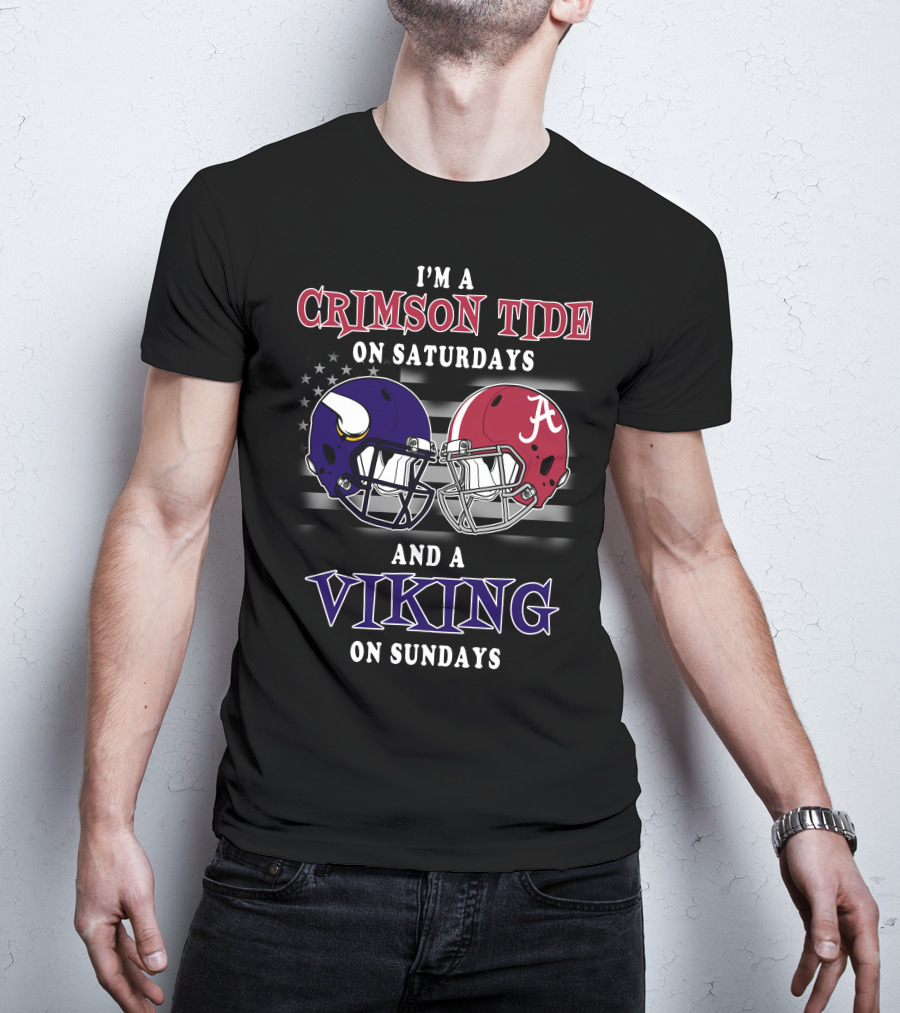I'm A Crimson Tide On Saturdays And A Viking On Sundays T-Shirt