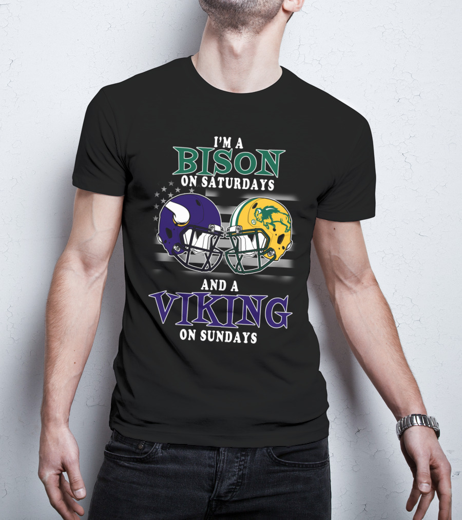 I'm A Bison On Saturdays And A Viking On Sundays T-Shirt