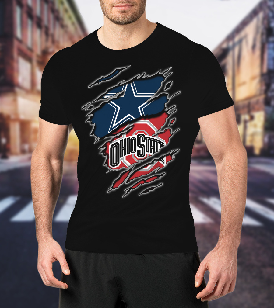 Dallas Cowboys Ohio State Buckeyes Torn Combination T-Shirt