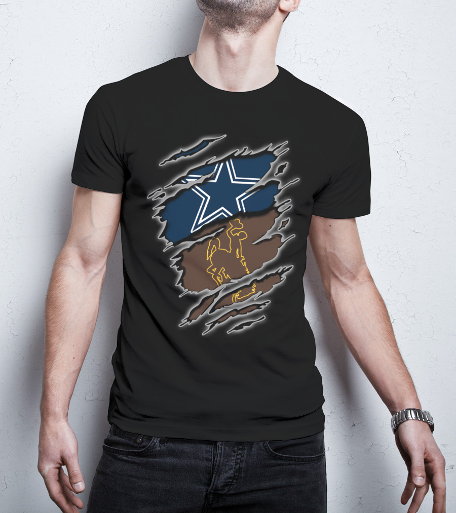 Dallas Cowboys Wyoming Bucking Horse Logo Star T-Shirt