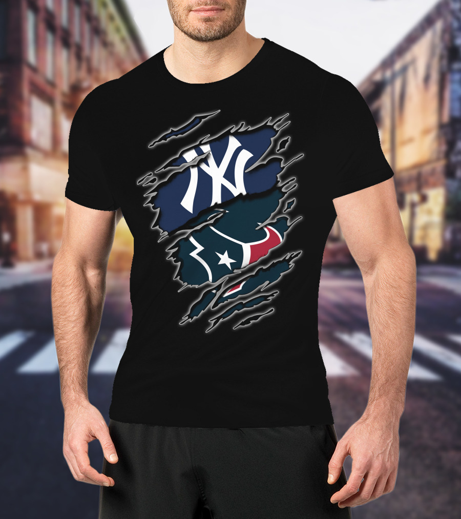 Yankees Texans Themed Logo Fusion T-Shirt