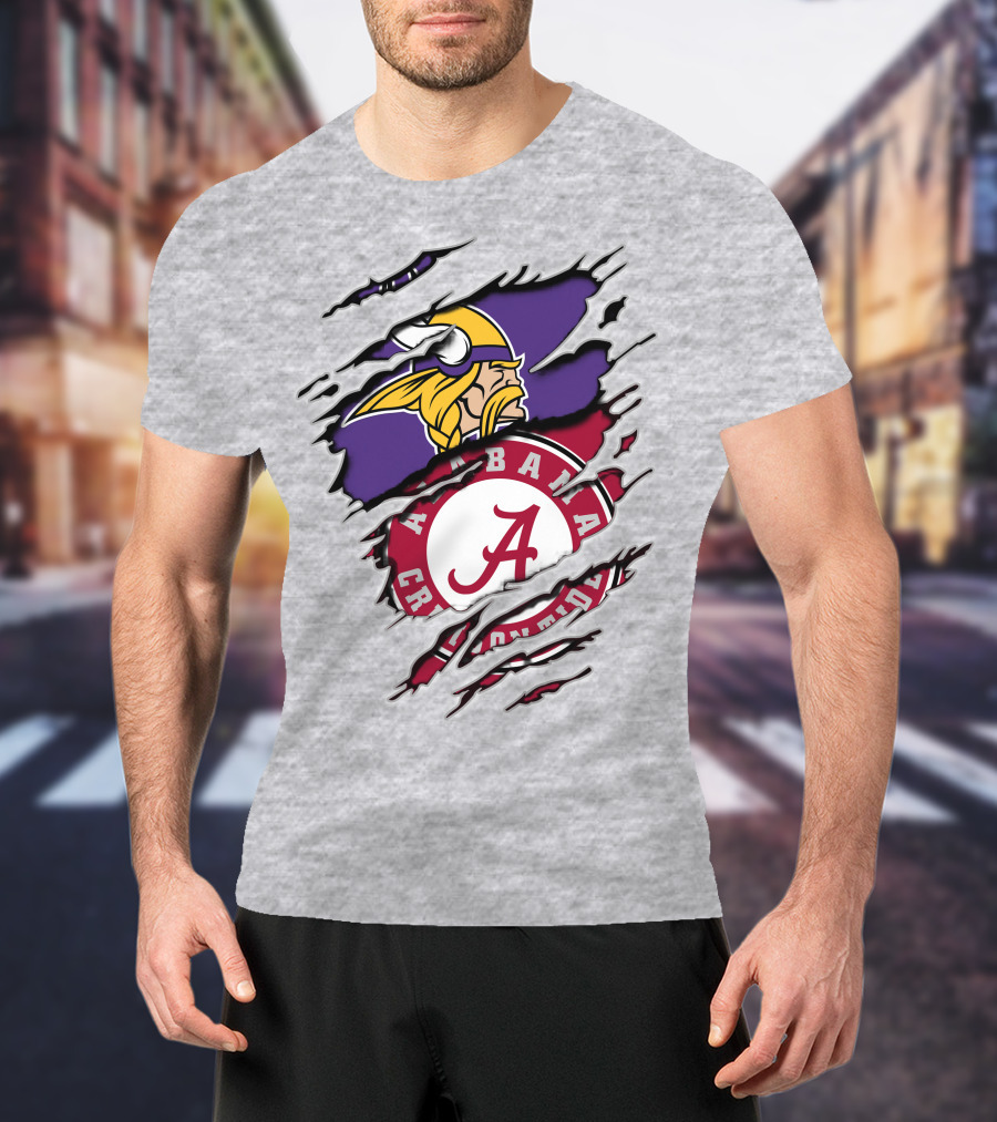 Alabama Crimson Tide Minnesota Vikings Crossover T-Shirt