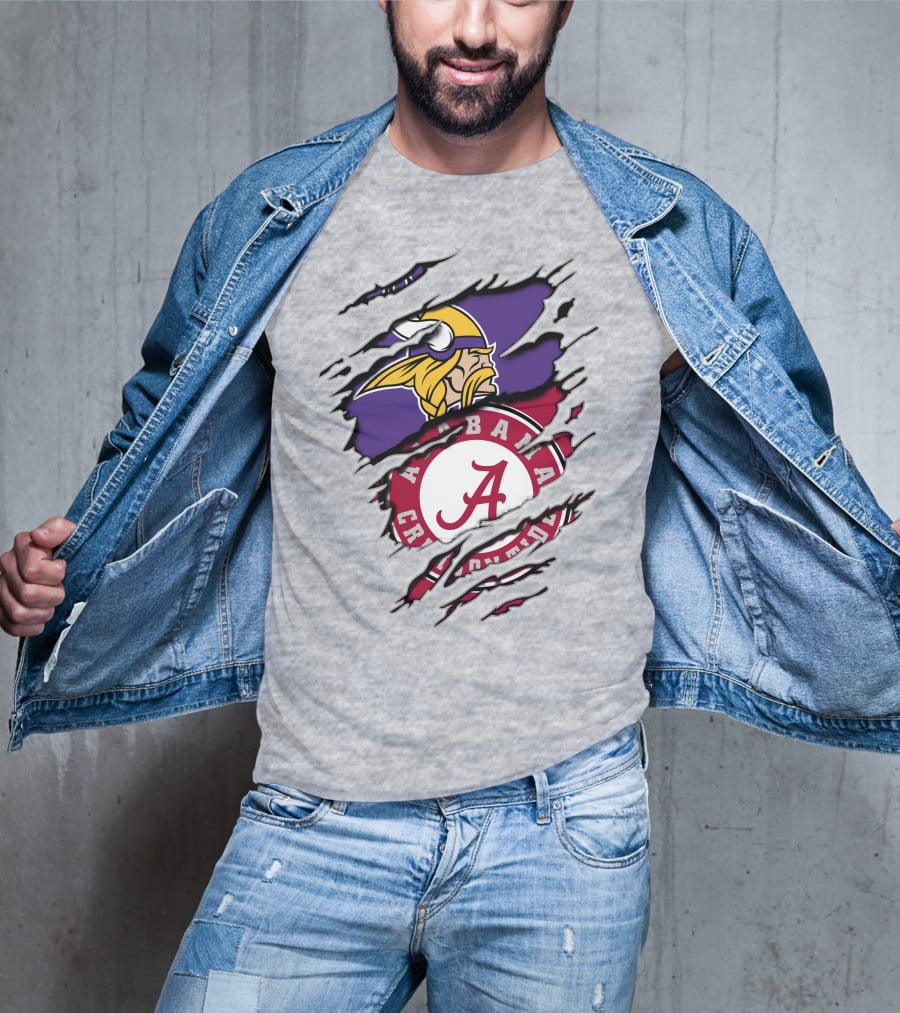 Alabama Crimson Tide Minnesota Vikings Crossover T-Shirt