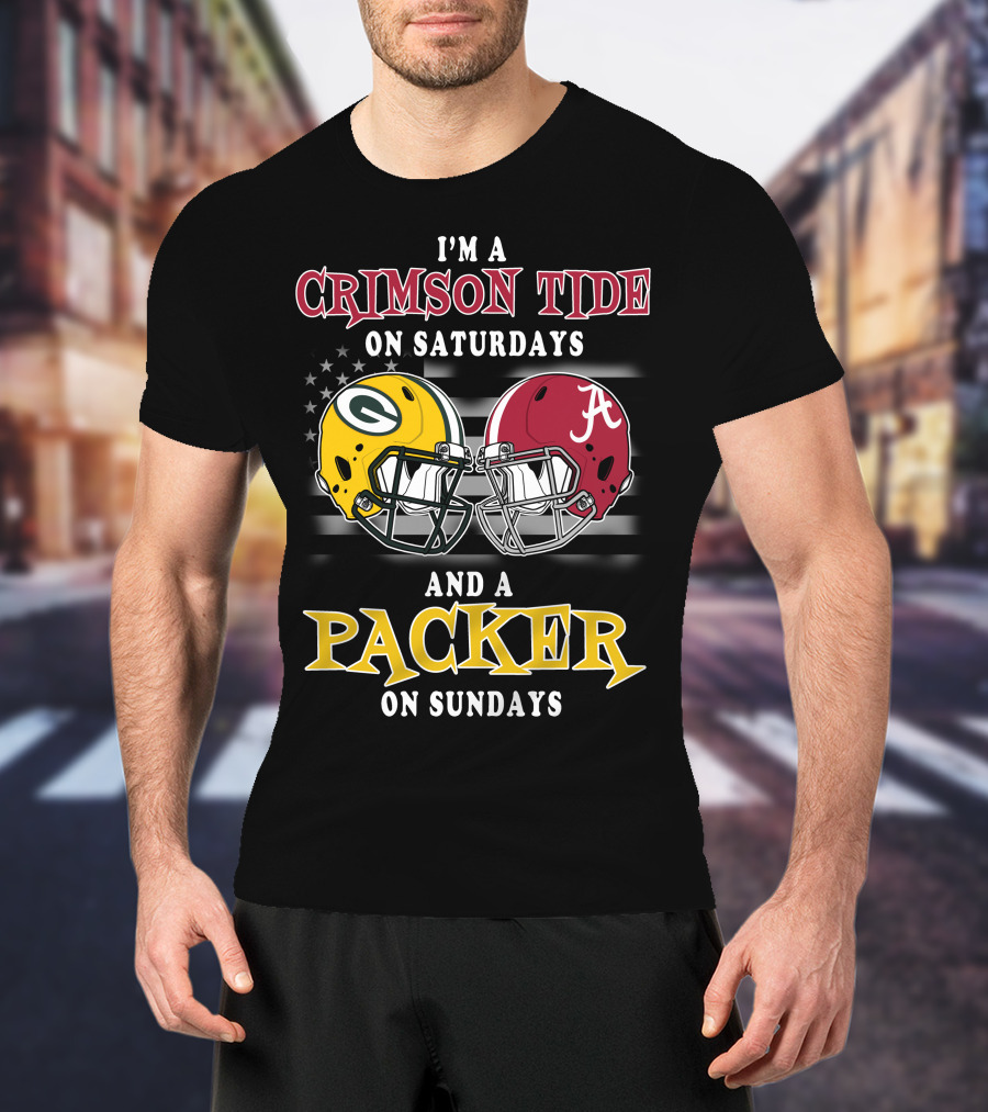 I'm A Crimson Tide On Saturdays And A Packer On Sundays T-Shirt
