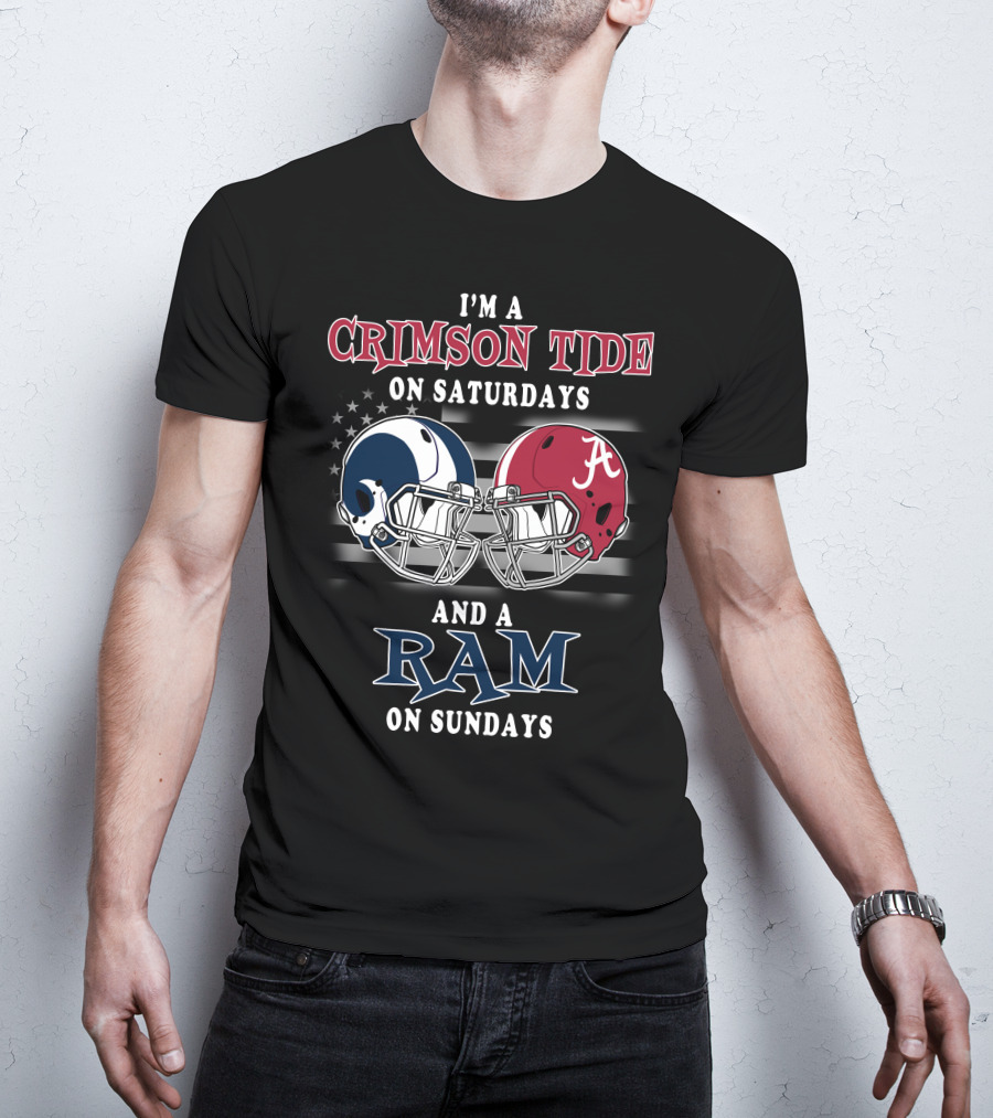 I'm A Crimson Tide On Saturdays And A Ram On Sundays T-Shirt
