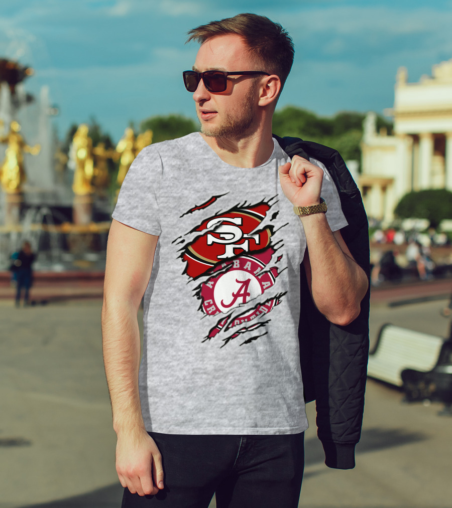 Alabama Crimson Tide San Francisco 49ers Logo Fusion T-Shirt