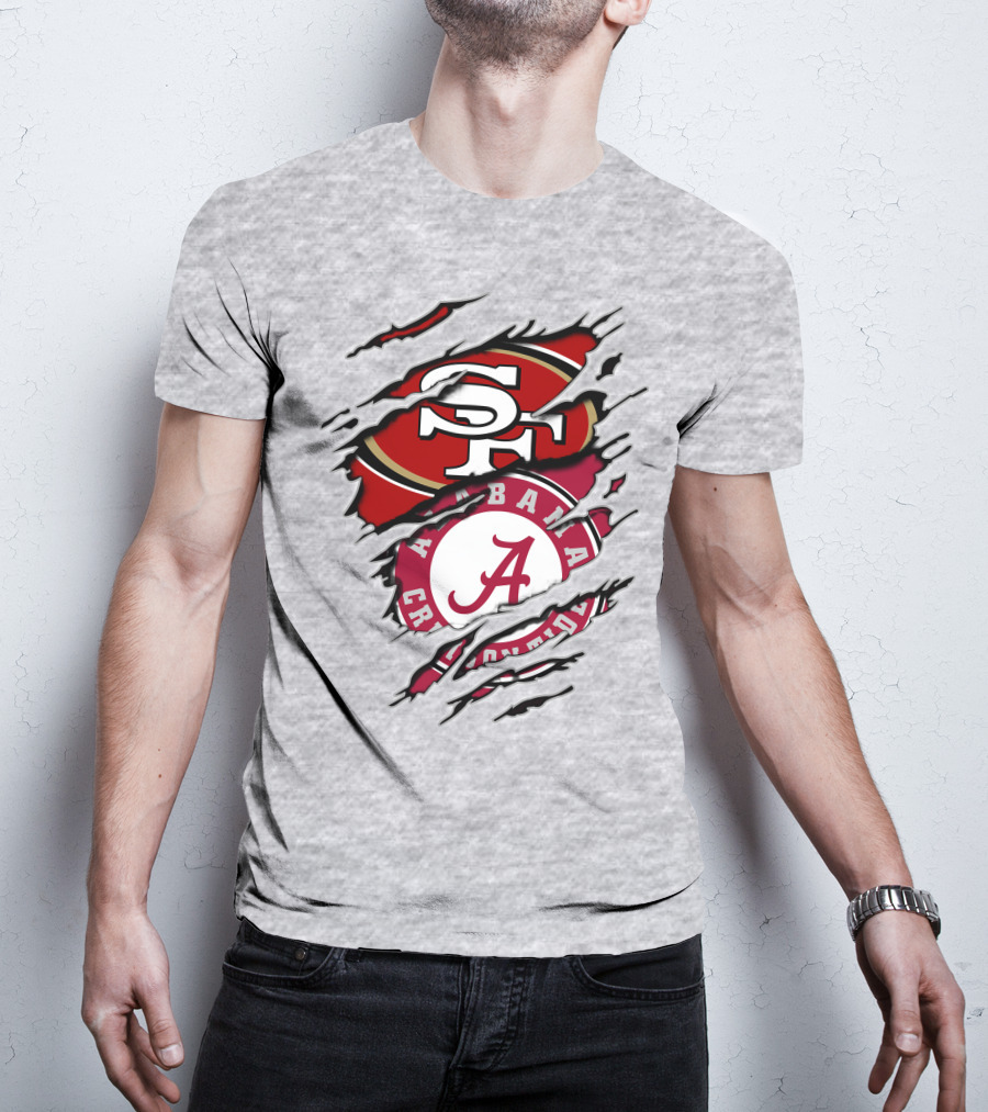 Alabama Crimson Tide San Francisco 49ers Logo Fusion T-Shirt