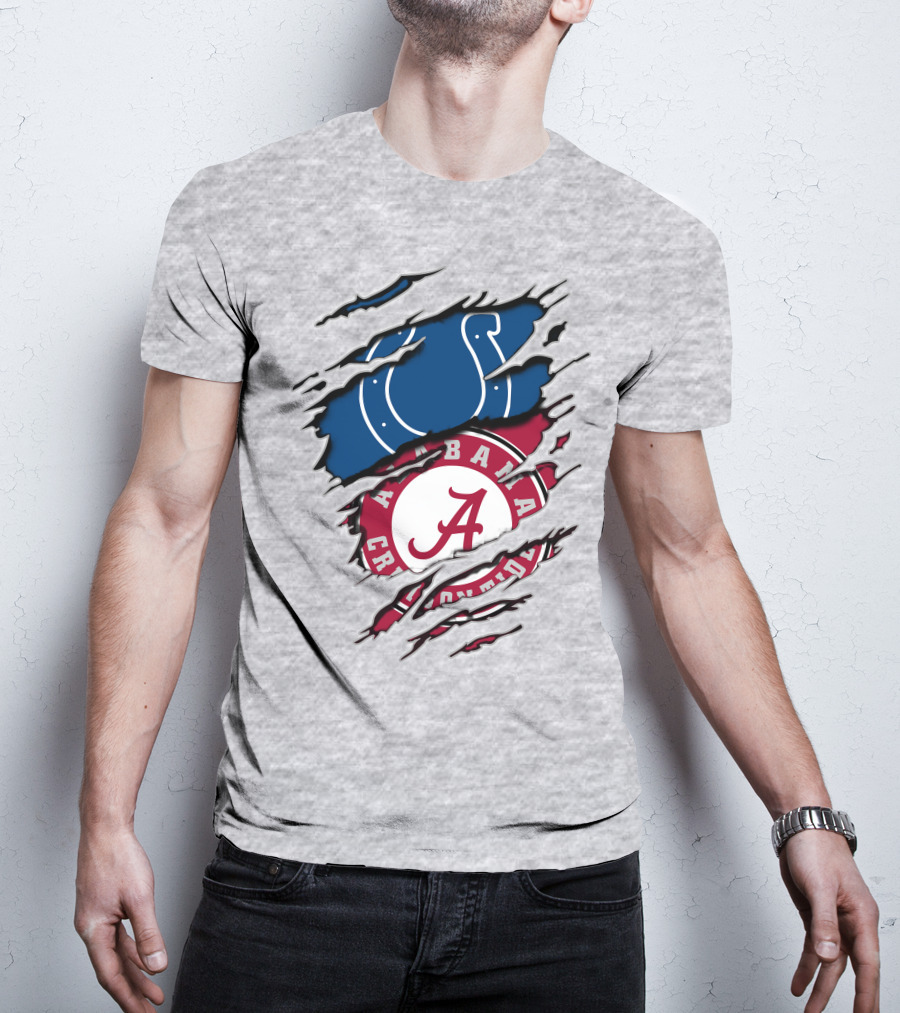 Alabama Crimson Tide Indianapolis Colts Torn T-Shirt