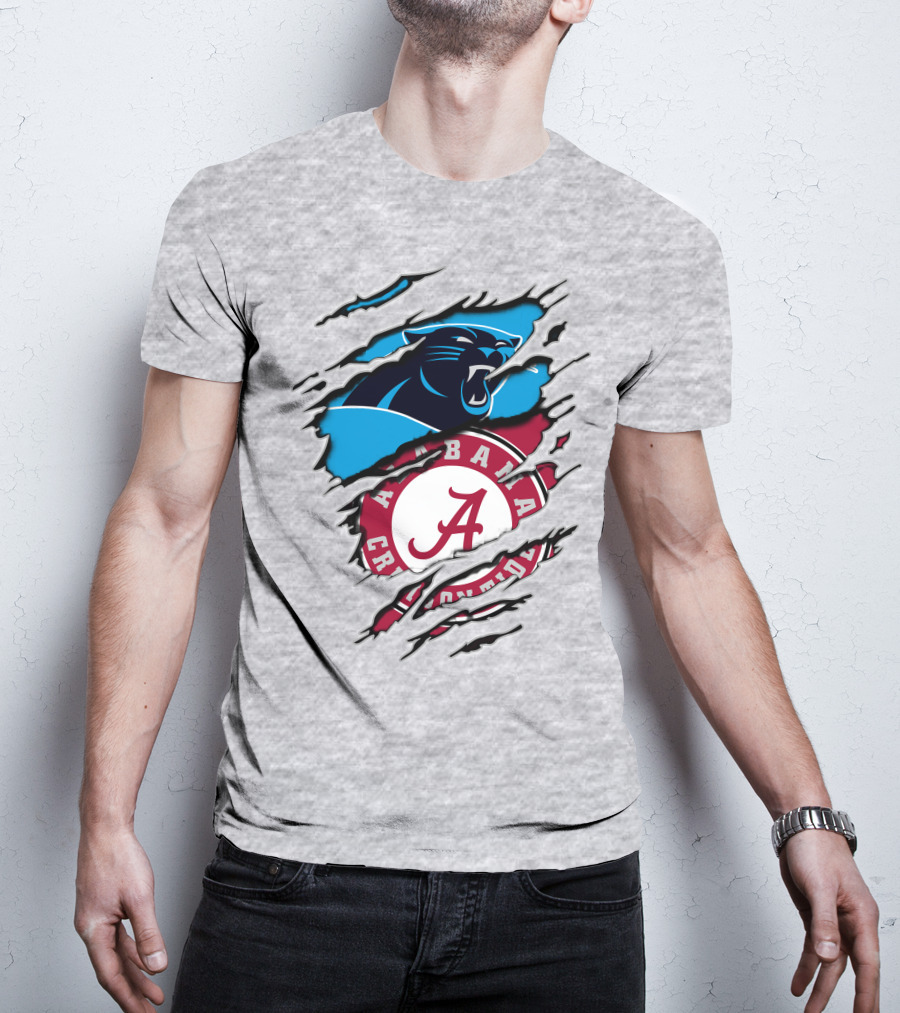 Alabama Crimson Tide Carolina Panthers Crossover T-Shirt