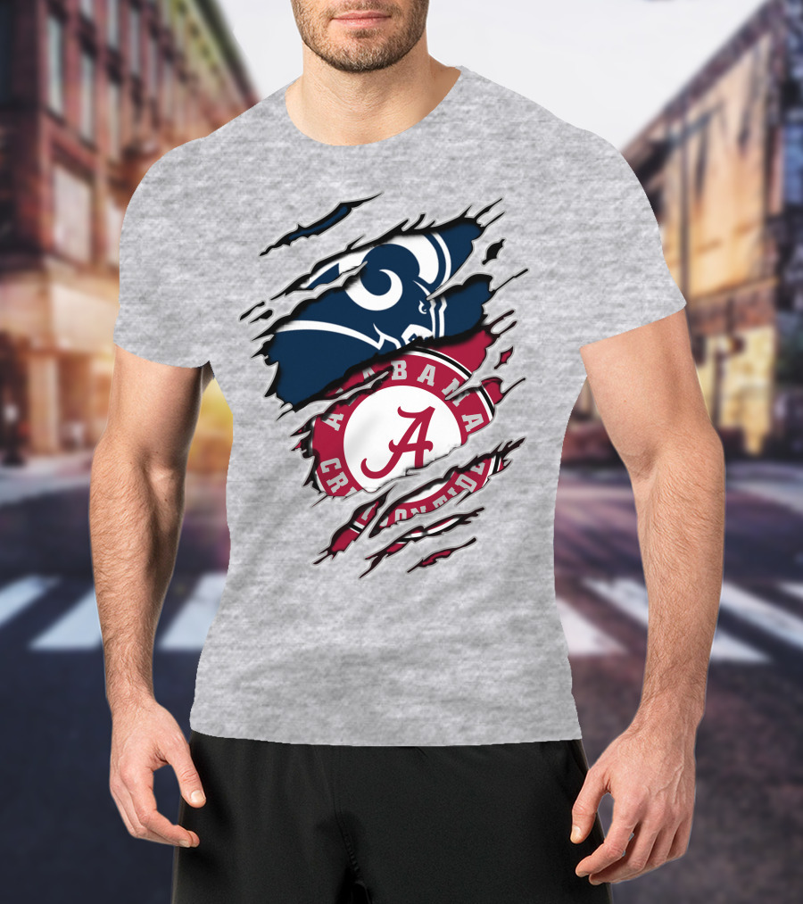 Alabama Crimson Tide Meets Los Angeles Rams Iconic Blend T-Shirt