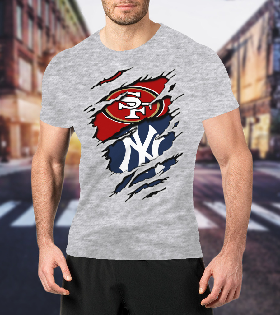 49ERS SF Yankees NY Logo Mashup T-Shirt