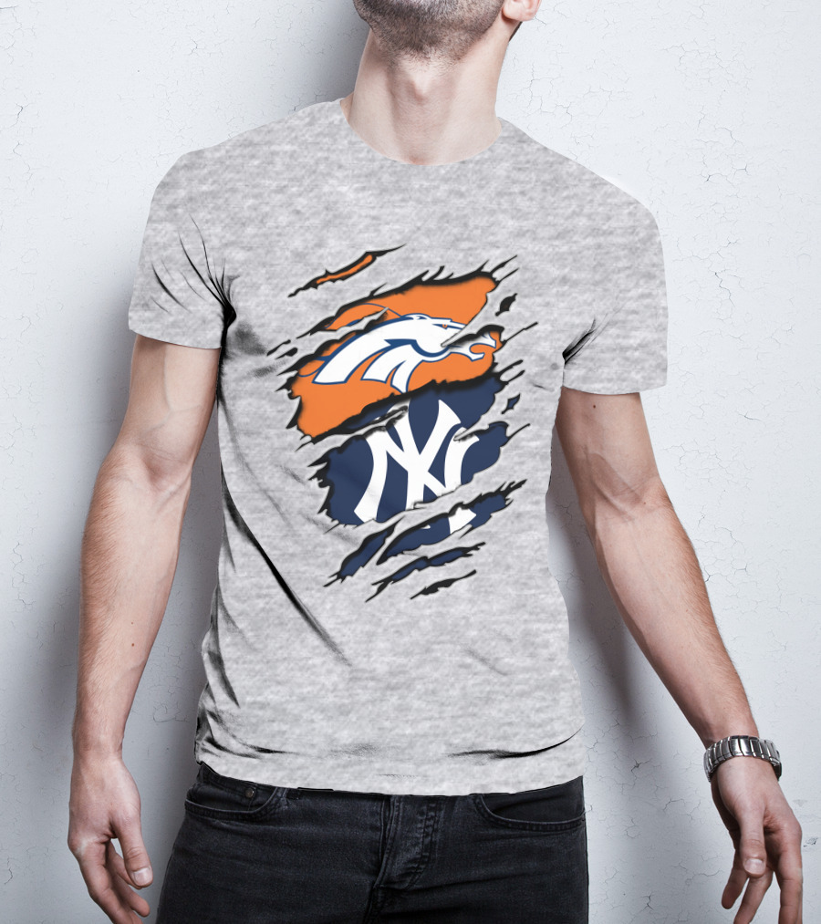 Broncos Yankees Logo Mashup T-Shirt