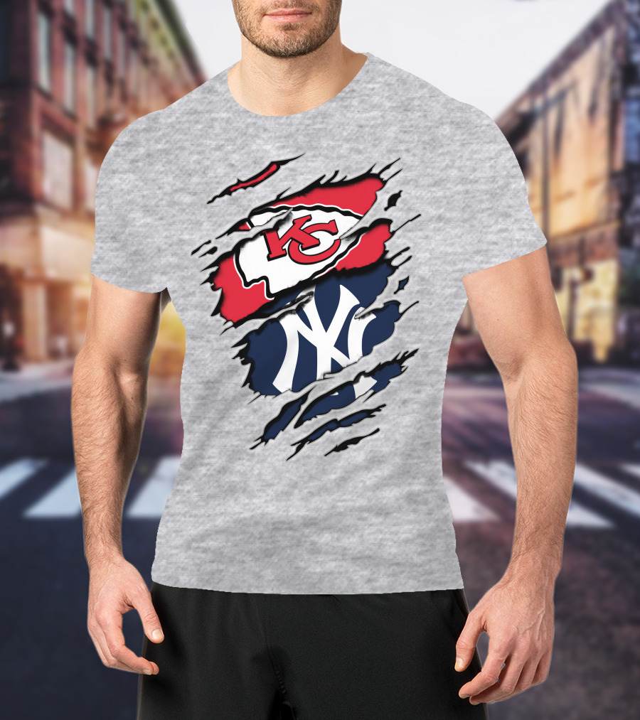 Kansas City Chiefs New York Yankees Combination T-Shirt