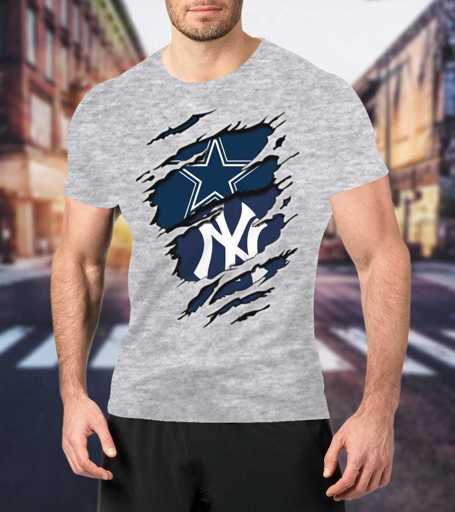 Cowboys Yankees Star And NY Interlocking T-Shirt