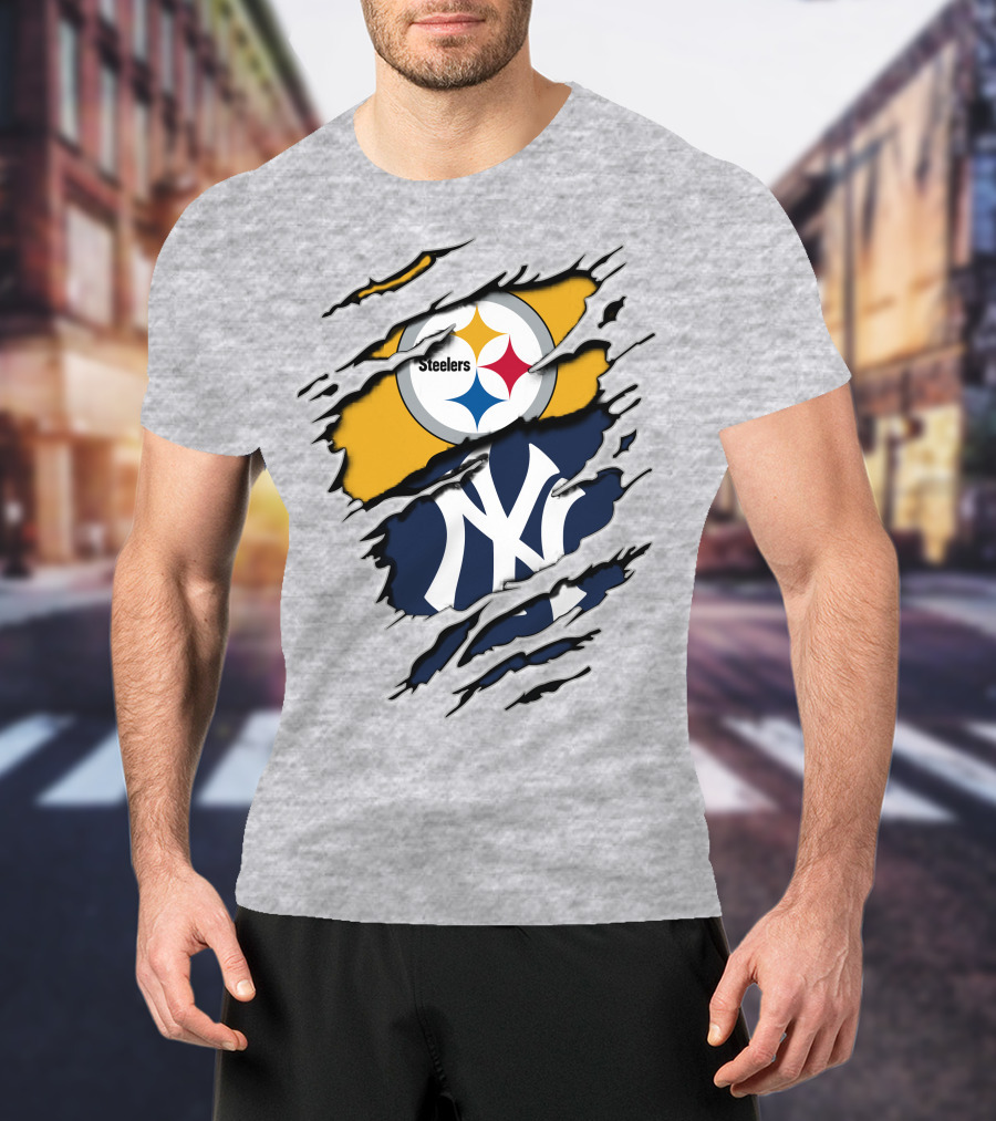 Steelers Yankees Dual Logo Fusion T-Shirt