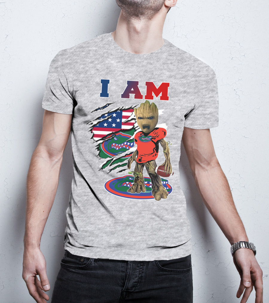 I Am Florida Gators Groot Football American Flag T-Shirt