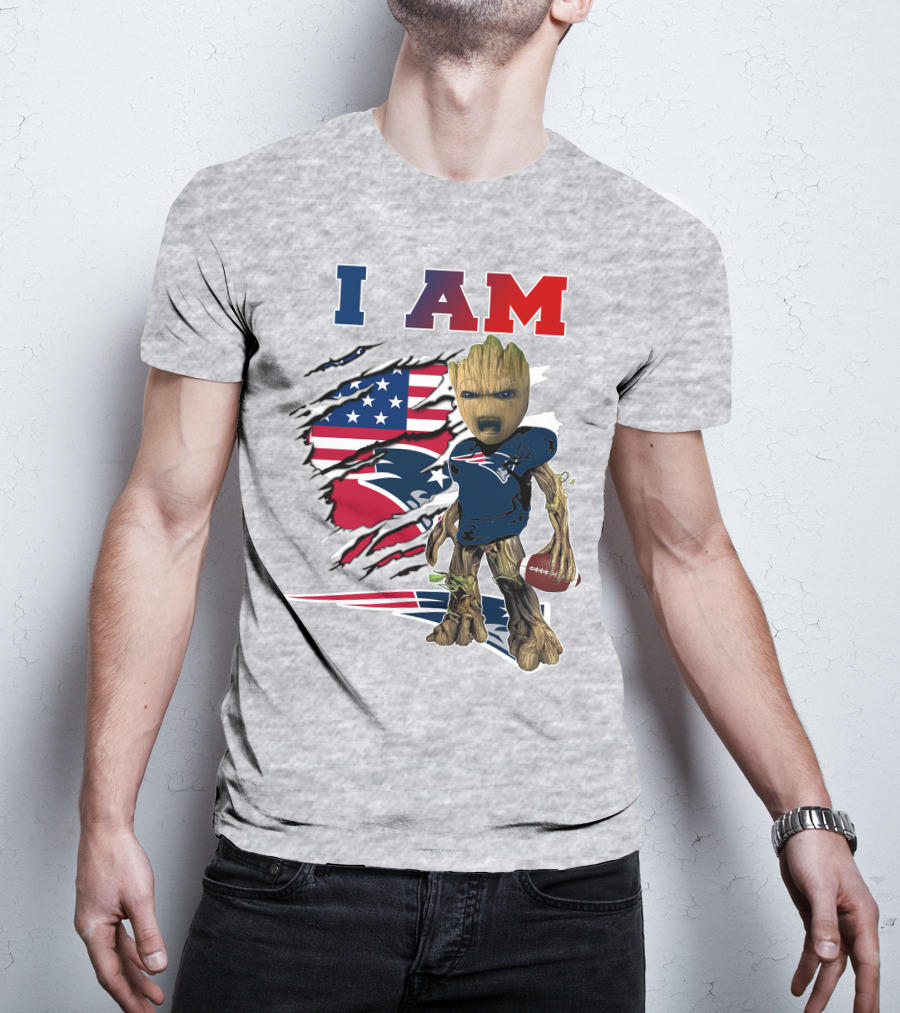 I Am Groot Patriots Football T-Shirt