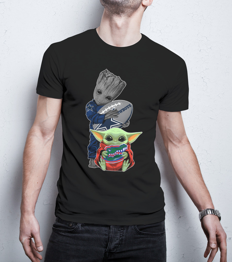 Groot Cowboys Football Florida Gators Baby Yoda T-Shirt