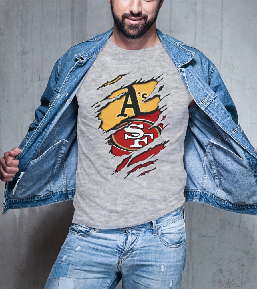 Sf 49ers Oakland Athletics Team Logos T-Shirt